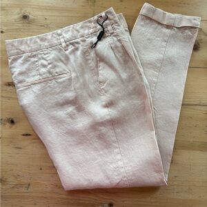 Massimo Dutti Light Pink Linen Trousers